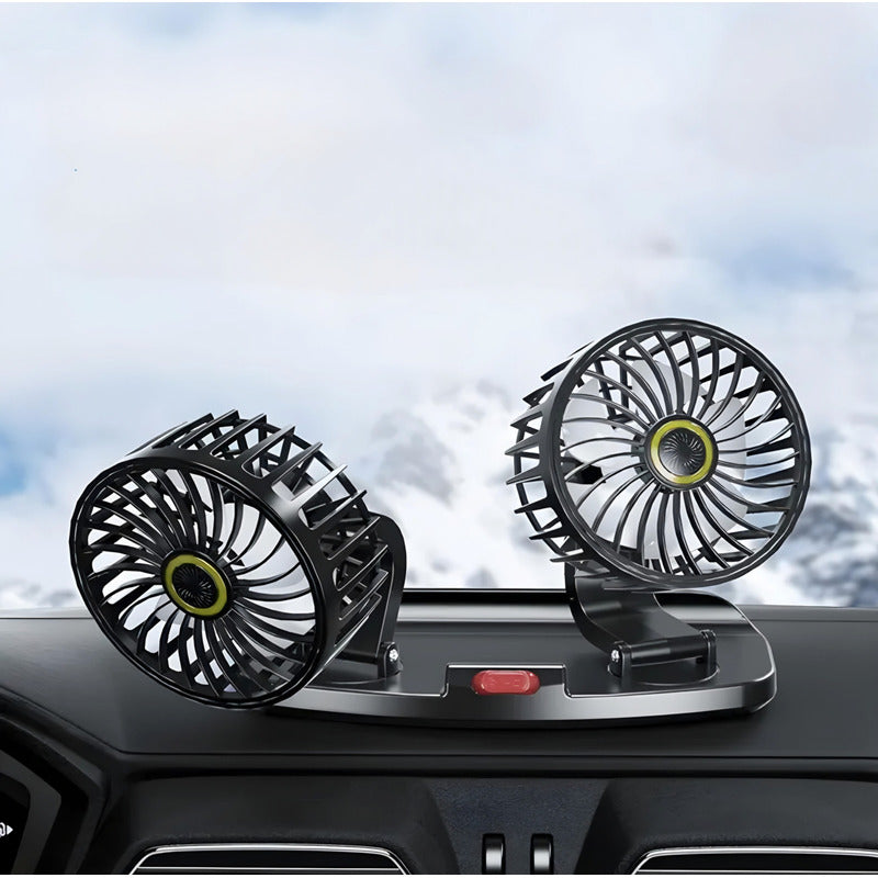 Ventilador Doble Para Auto 360° Conexión 12v Encendedor/ Ryc