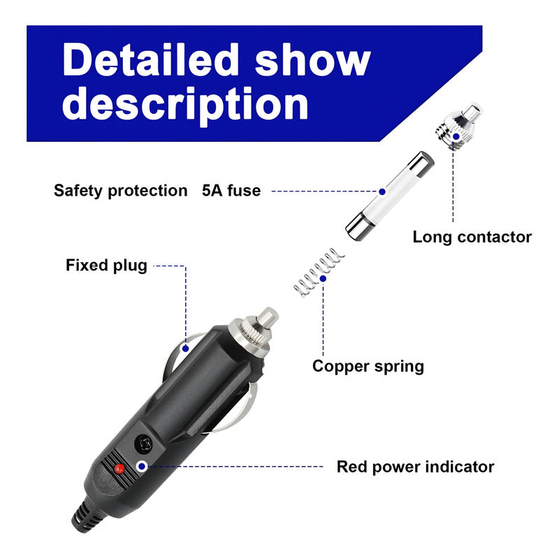 Adaptador Cenicero Con Fusible 12v 5a Sin Cable Enchufe /r&c