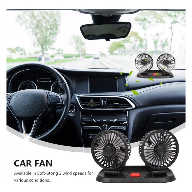 Ventilador Doble Usb Auto Casa Oficina 360° Rotación /r&c