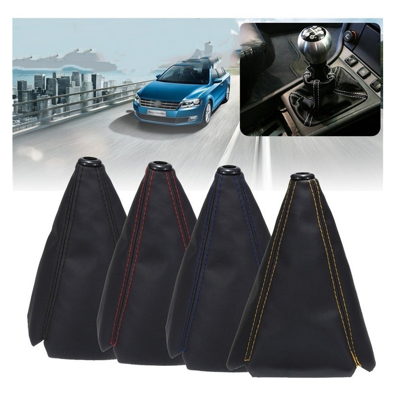 Funda Cubre Palanca De Cambios Eco Cuero Negro Auto Universa