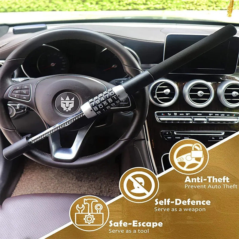 Traba Volante Con Contraseña 5digitos Bloqueo Antirrobo Auto