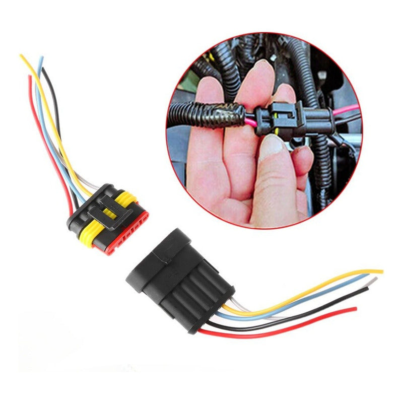 Cable Conector 5pines Macho Hembra Extensor Para Auto