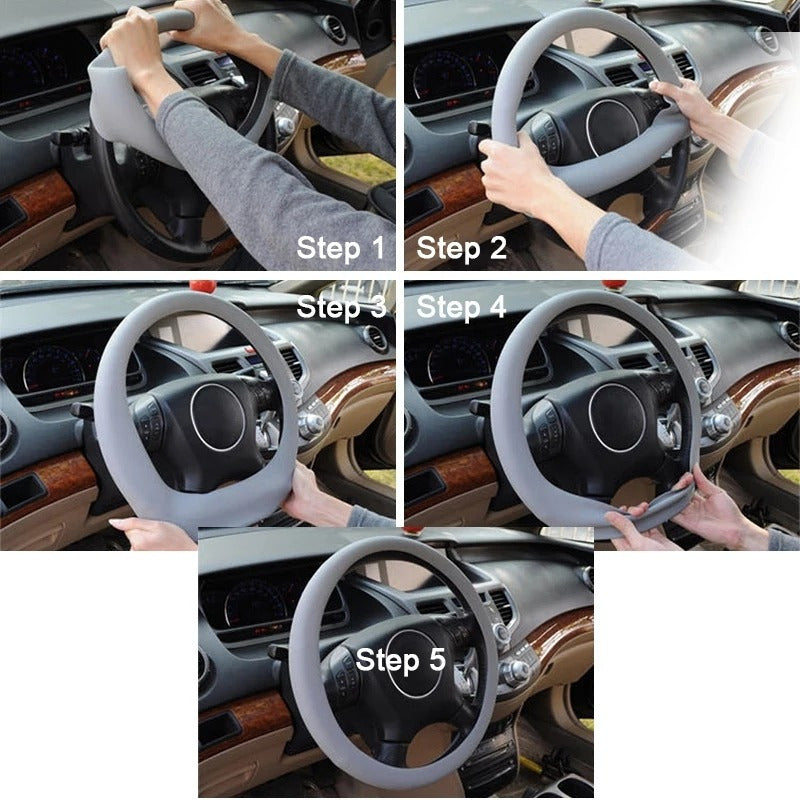 Cubre Volante De Silicona Lavable Funda Elástica Antidesliza