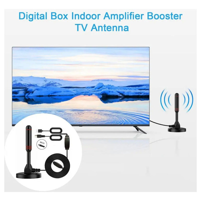 Antena De Tv Digital Hdtv 4k Usb Amplifica Interior Exterior