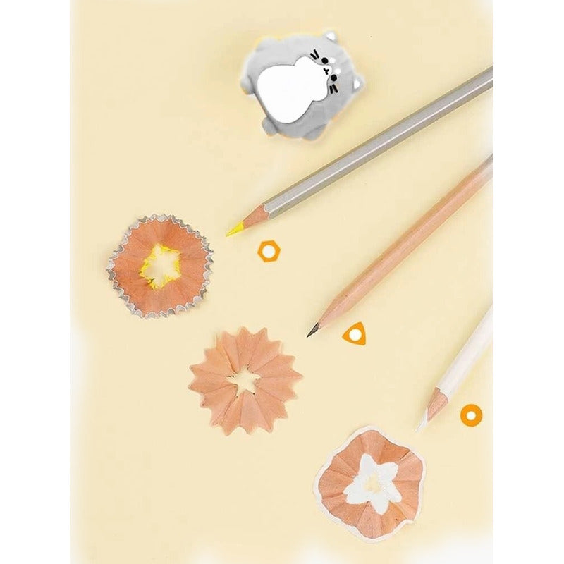Pack Sacapuntas + Pegamento En Barra De Gato Kawaii Cat Cute