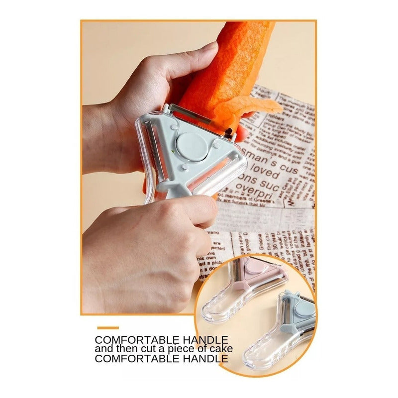 Pelador De Papas Frutas Y Verduras 3en1 Multiusos Ergonómico