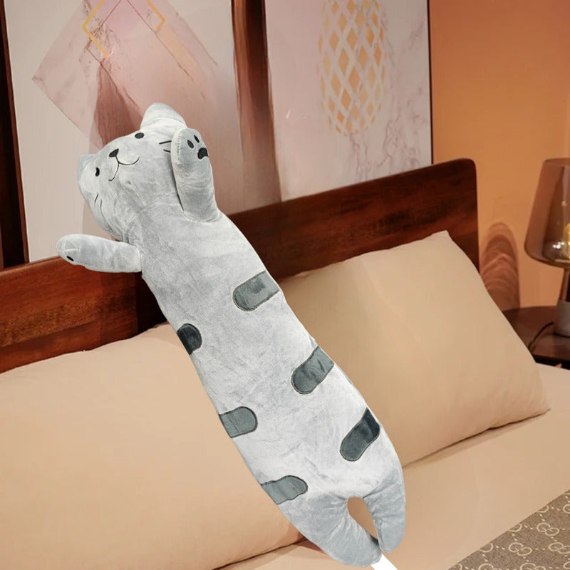 Cojín Gatito Peluche Felpa Gato Kawaii Abrazable 70cm Almoha