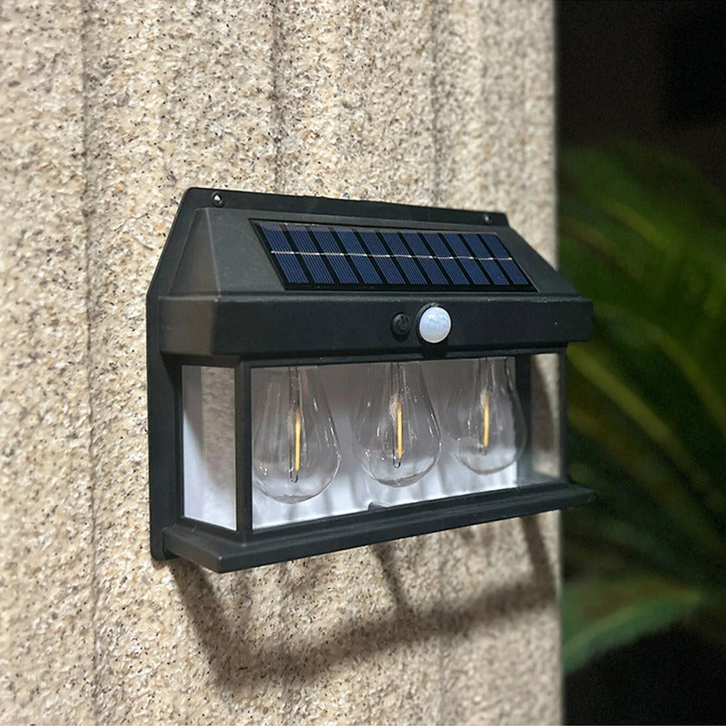 Lámpara Solar Luz Blanca Aplique D Pared 3 Ampolleta Vintage