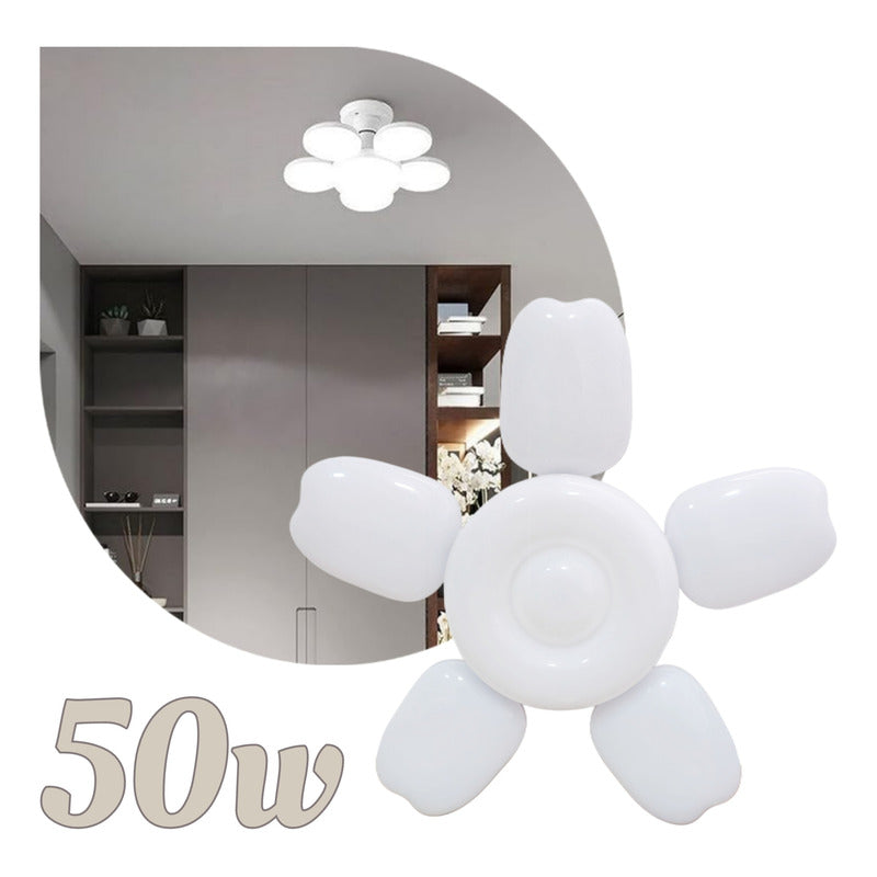 Ampolleta Led 50w Flor 5 Aspas Ángulo Ajustable Soquete E27