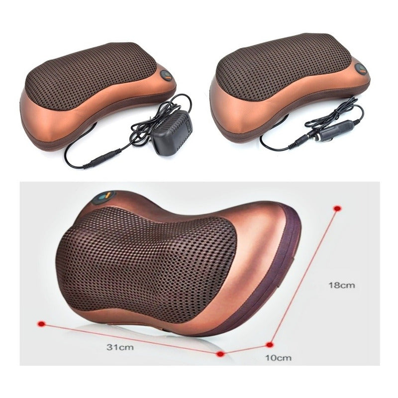 Masajeador Eléctrico Almohada Cojín Lumbar Térmico Casa Auto