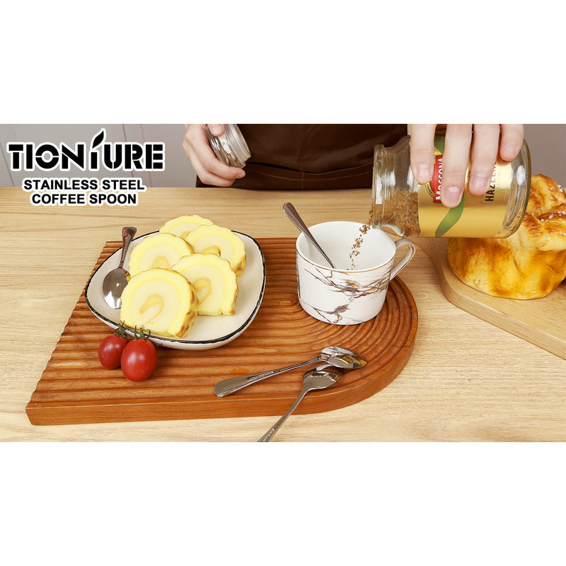X6 Cuchara De Café Té Postre Acero Inoxidable Elegante 12.5c