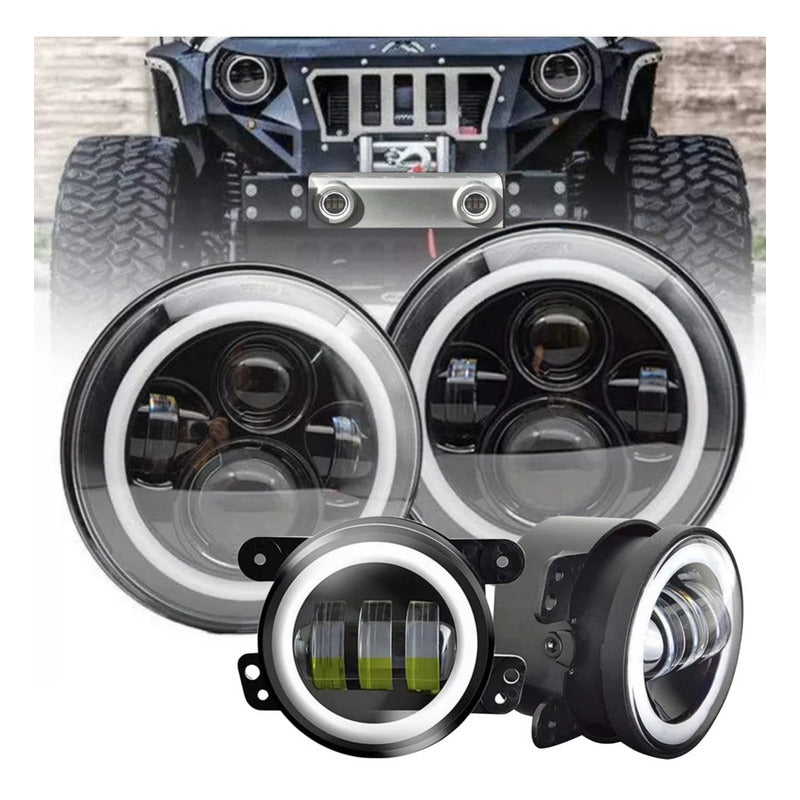 Kit Foco Jepp 7'' Ojo De Ángel + Foco Antiniebla 4'' Wrangle