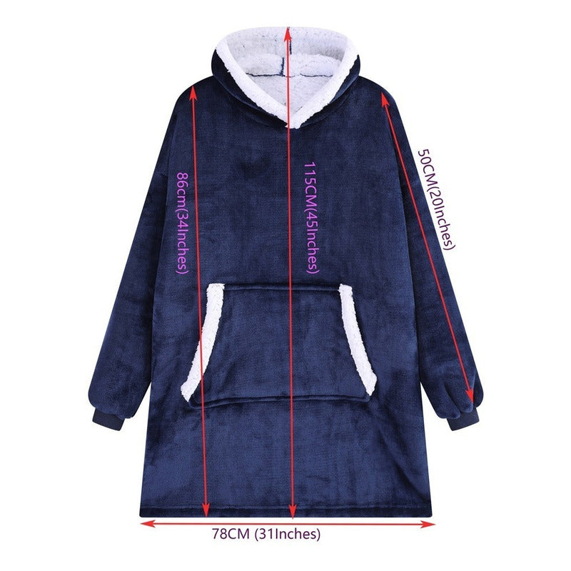 Polerón Con Capucha Sudadera Manta Sherpa Invierno Huggle/r&