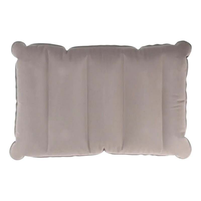 Kit De Viaje Inflable Cojín Cuello Lumbar Asiento + Antifaz Color Beige Diseño De La Tela Aterciopelado