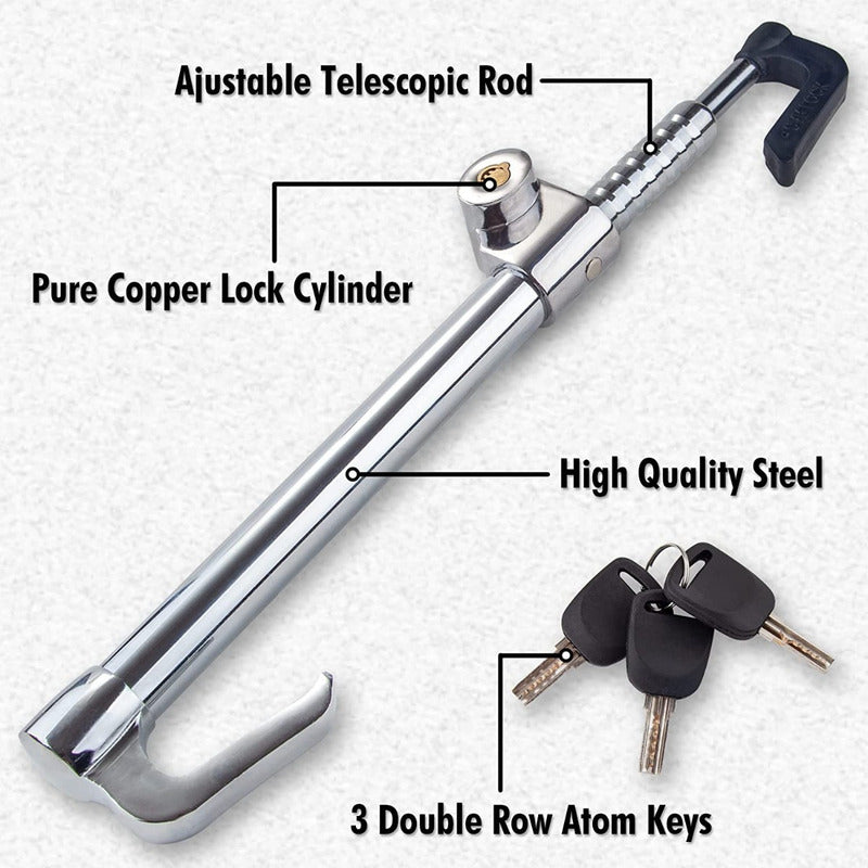 Traba Volante Y Pedal Antirrobo + Llave Cq-legend 2003 Metal