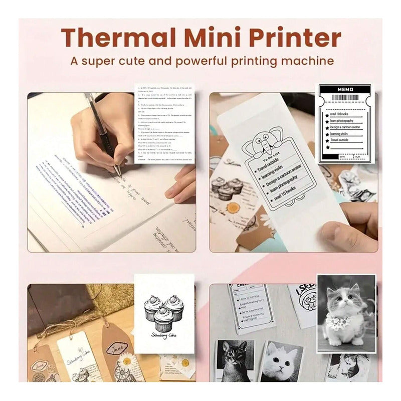 Mini Impresora Térmica Inalámbrica Portátil Bluetooth Gato