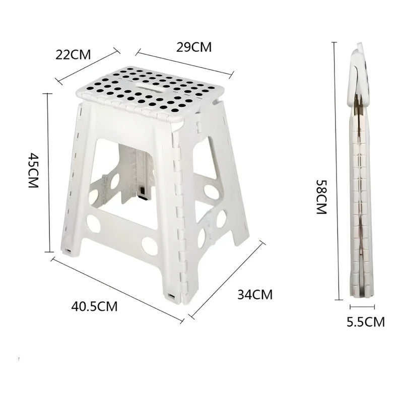 Taburete Plegable Banquito Pórtatil Piso Escala 45cm /r&c