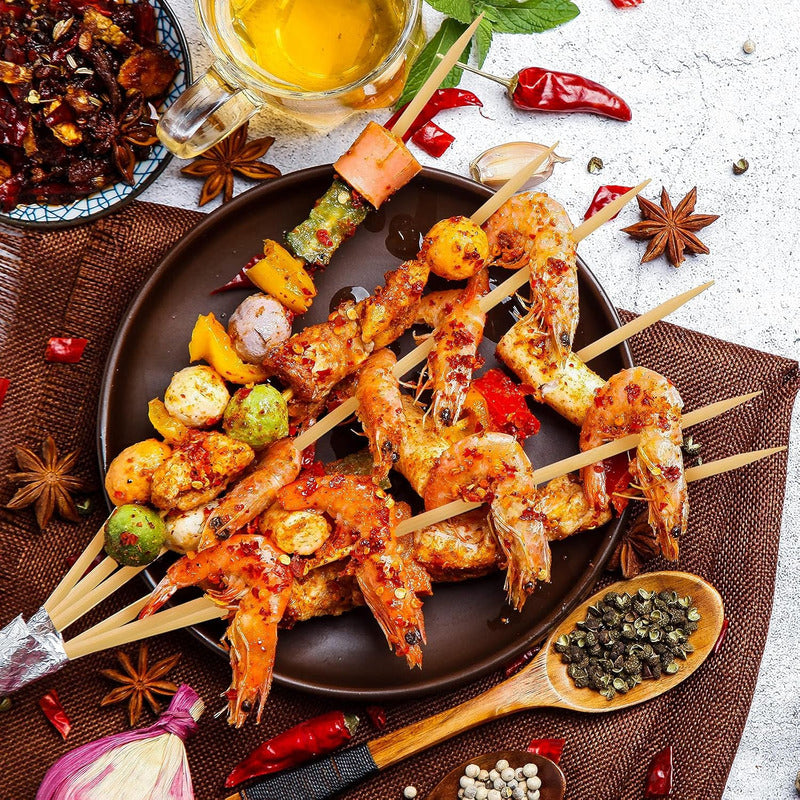 Pack 45 Palos De Anticuchos 30cm 4mm Brochetas Papa Tornado