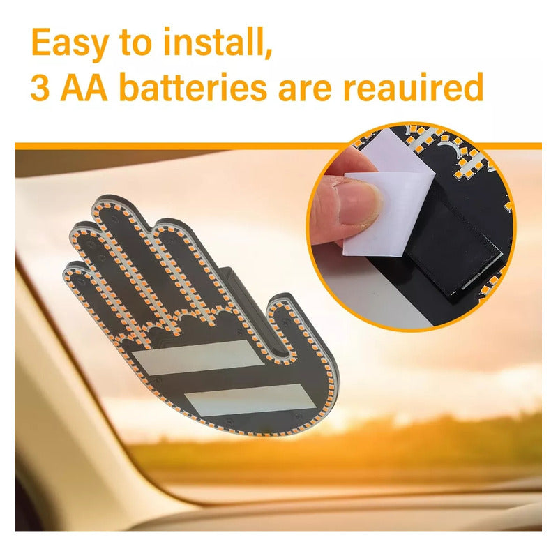 Mano Led Señal Parabrisa Auto, Luz Led De Gestos Con Control