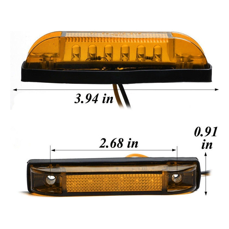 X10 Luz De Trocha Slim 6led Luz Lateral 12v Advertencia /r&c