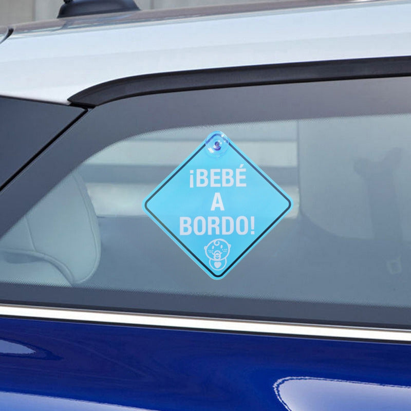 Letrero Bebé A Bordo Señal Con Ventosa Auto Seguridad /ryc