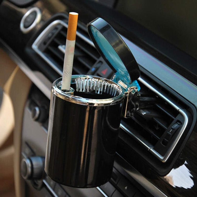 Cenicero Auto Cn Luz Led Soporte Rejilla Del Aire Monedero