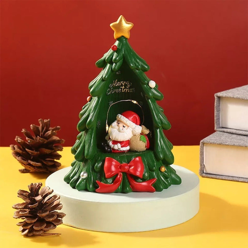 Lámpara Navideña Pino Árbol De Navidad Con Santa Luz Decora
