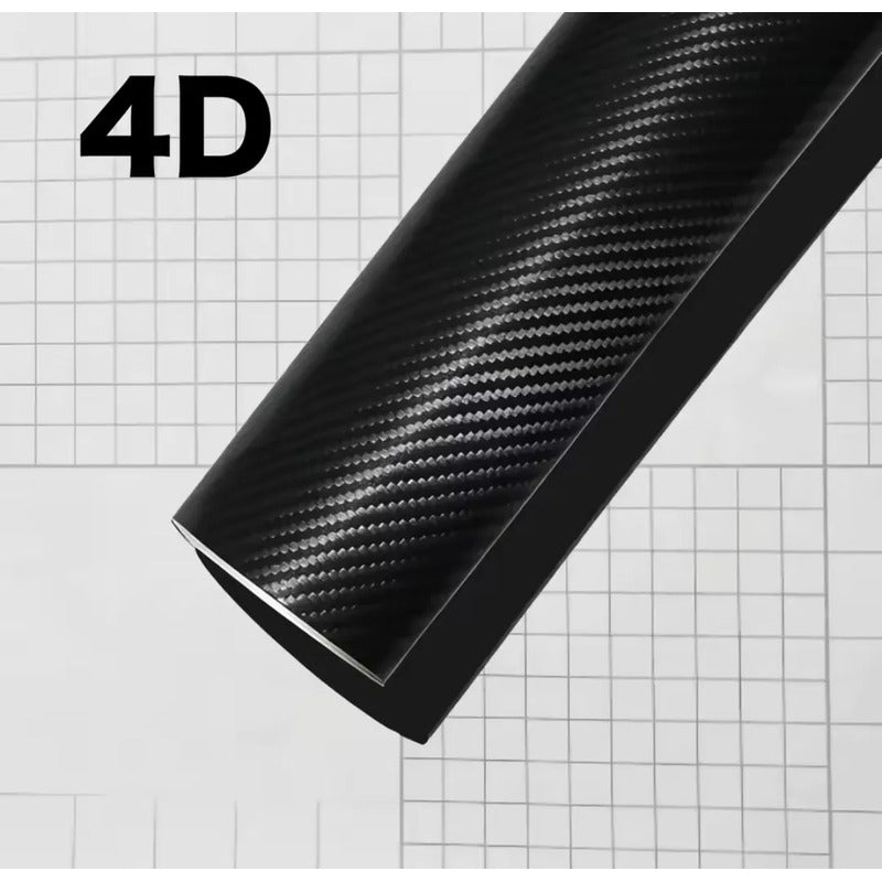 Rollo Vinilo Fibra De Carbono 4d Adhesivo 35x50cm 4d 4d Negro Fibra
