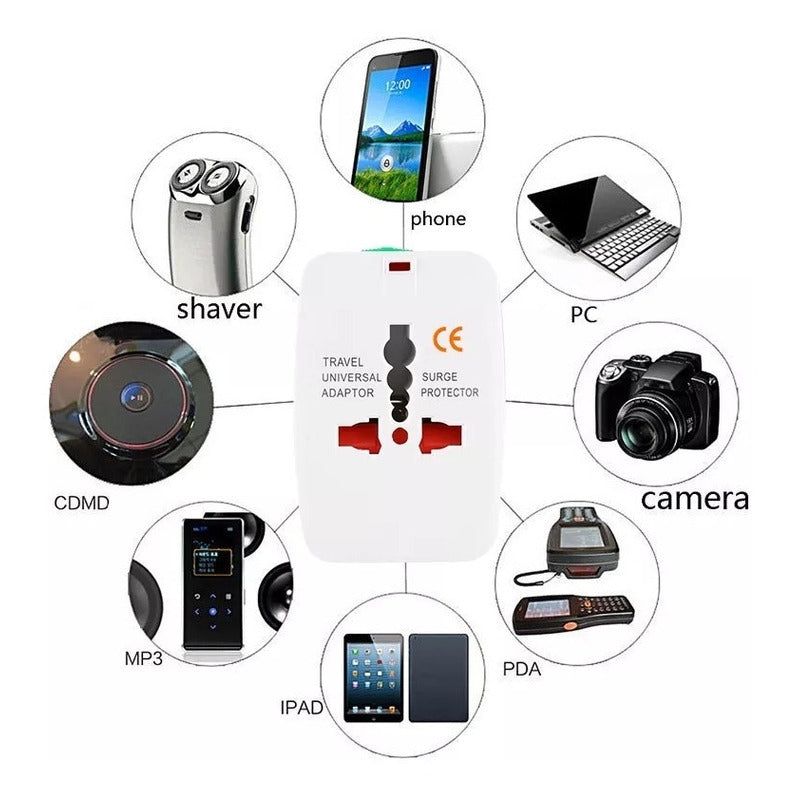 Adaptador De Enchufe Viajero Conector Universal Para Viaje