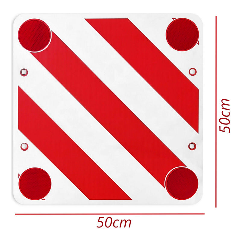 Panel Reflectante Trasero Señalizacion De Carga Auto 50x50cm