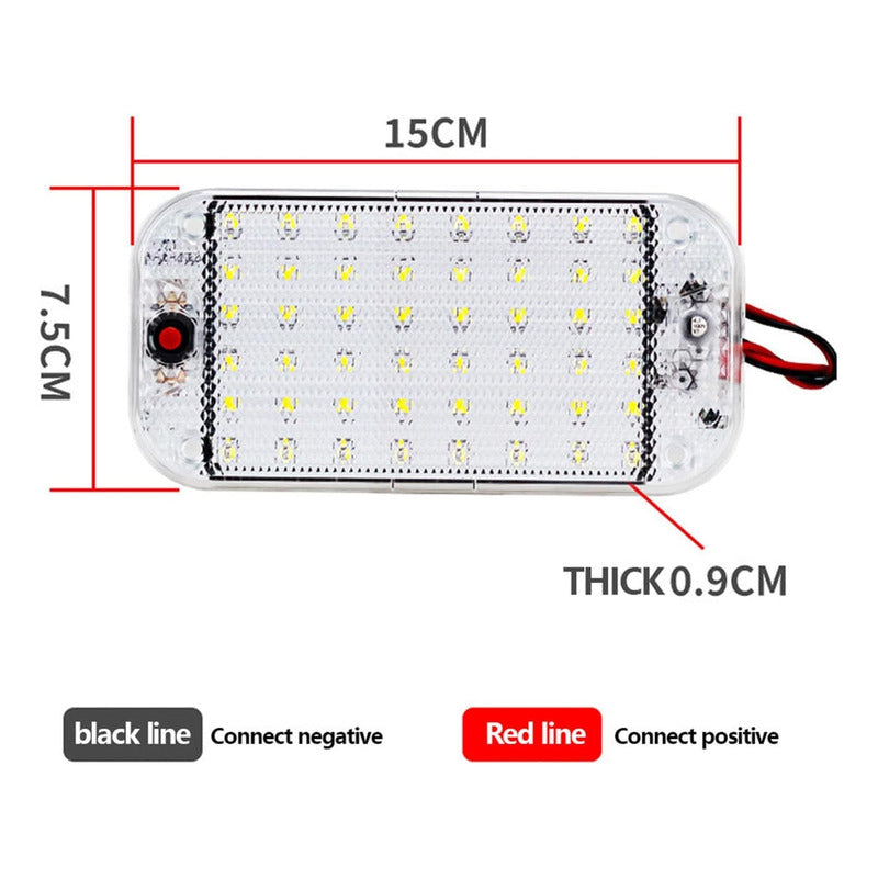 X2 Luz Led De Techo Interior 12-85v Led Cob Botón Universal