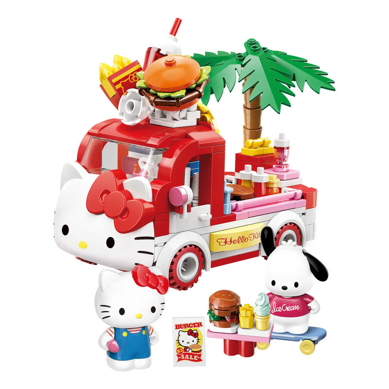 Set Bloques De Construcción Keeppley Hello Kitty Y Amigos 340 Hello Kitty Y Pochacco Fast Steeet Food 9084