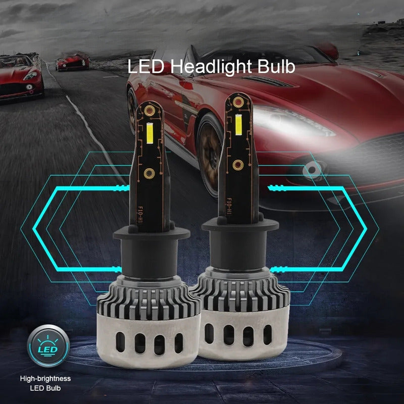 X2 Ampolleta Mini Turbo Led T10 Potente 12000lm Conector H3