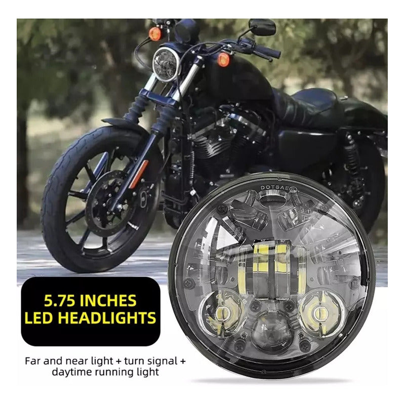 Foco Led Delantero De Moto Con Luz De Viraje 5.75 Pulgada H4