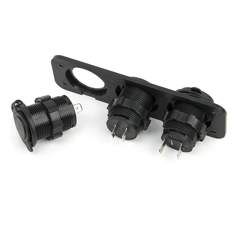 Panel Triple Adaptador 2usb + Voltímetro + Cenicero 12-24v
