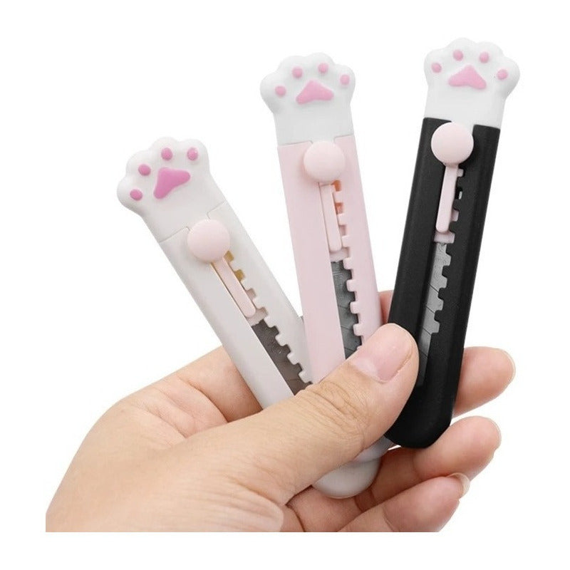 Mini Corta Cartón Cutter Garrita Patita De Gato Portátil Ryc