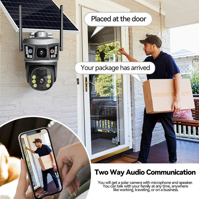 Cámara De Seguridad Inteligente Carga Solar Cn Wifi App 12mp