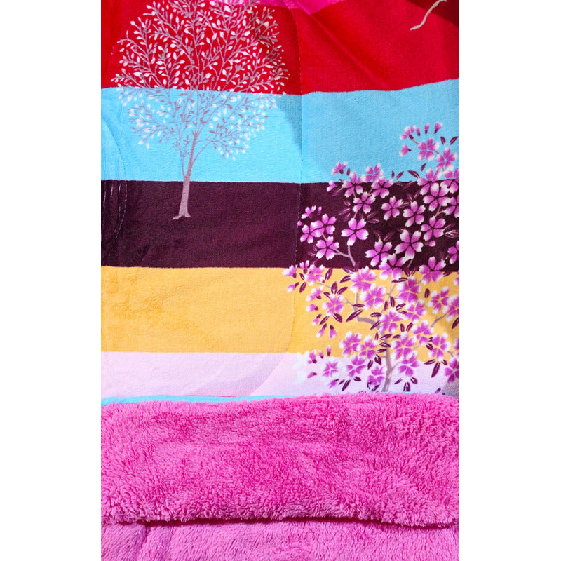 Cobertor Plush 1.5p Plumón Cubrecama Chiporro +funda Inviern