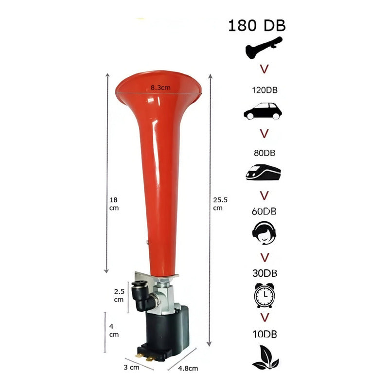 Bocina De Aire Eléctrica Fly Fly 12v/24v Silbido 180db /ryc