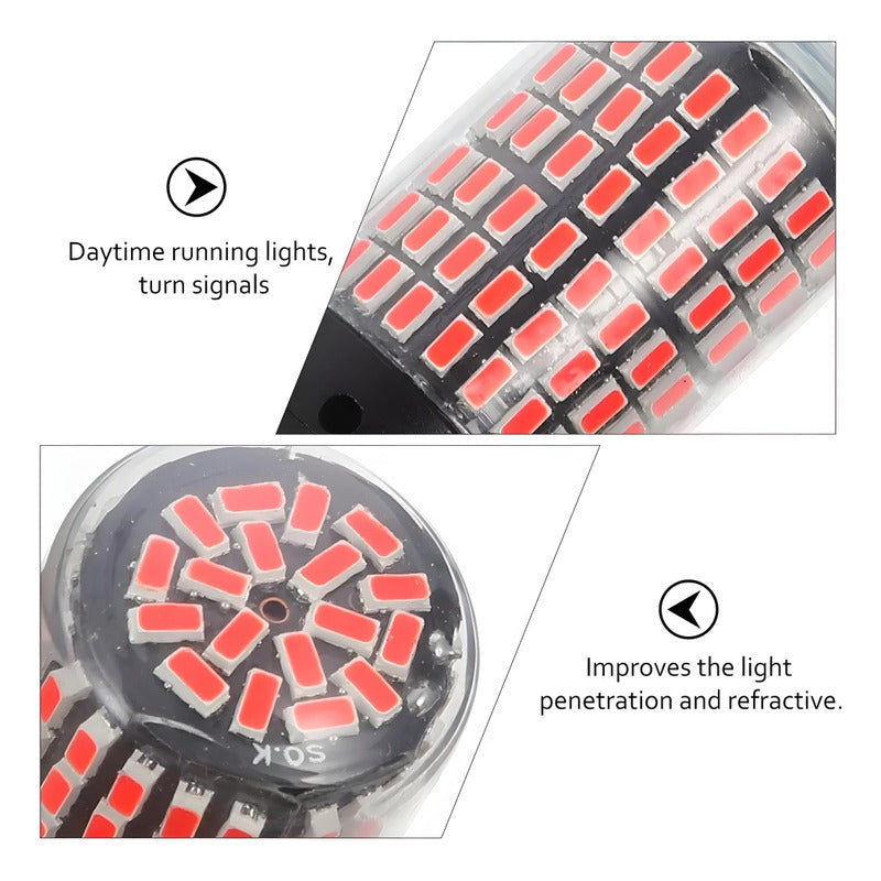 X2 Ampolleta 144 Led Luz Freno Canbus 1 Contacto 1156 Rojo