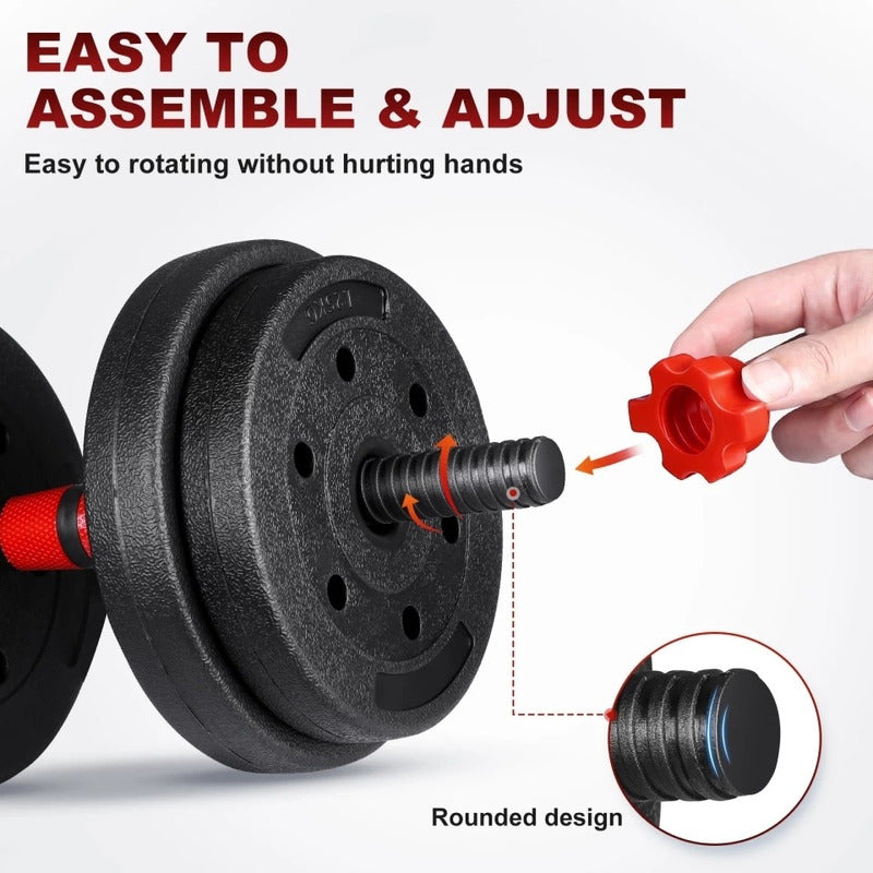 Kit Mancuerna Pvc Ajustable Set Barra Extensión 20kg /ryc