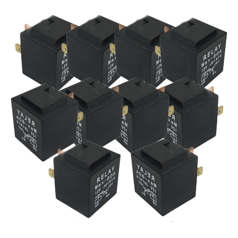 X10 Relay 12v 80a 4 Patas Relé Auto 4 Pines /ryc