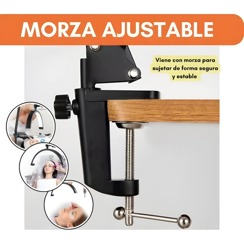 Lámpara Led Media Luna 42cm Soporte Brazo Manicura Cejas Spa