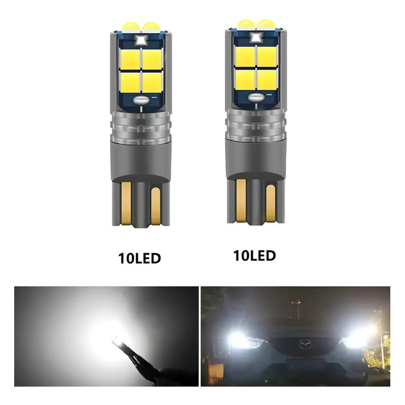 X2 Ampolleta T10 Cola Pescado 10 Led W5w 12/24v Auto 25182