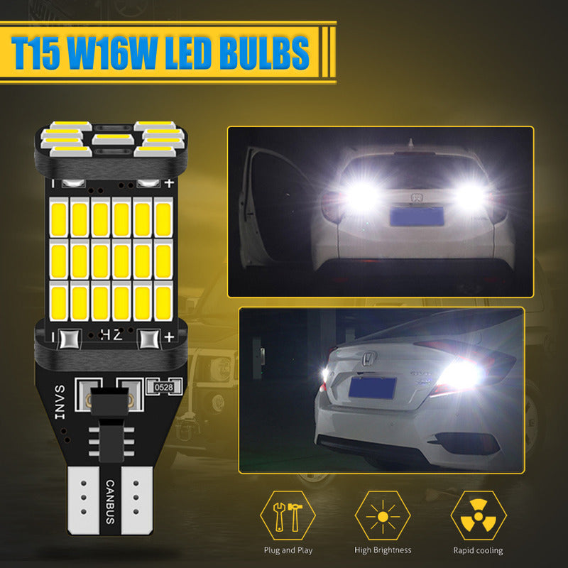 X2 Ampolleta Led T15 W16w 45led 12v Luz Reversa Canbus
