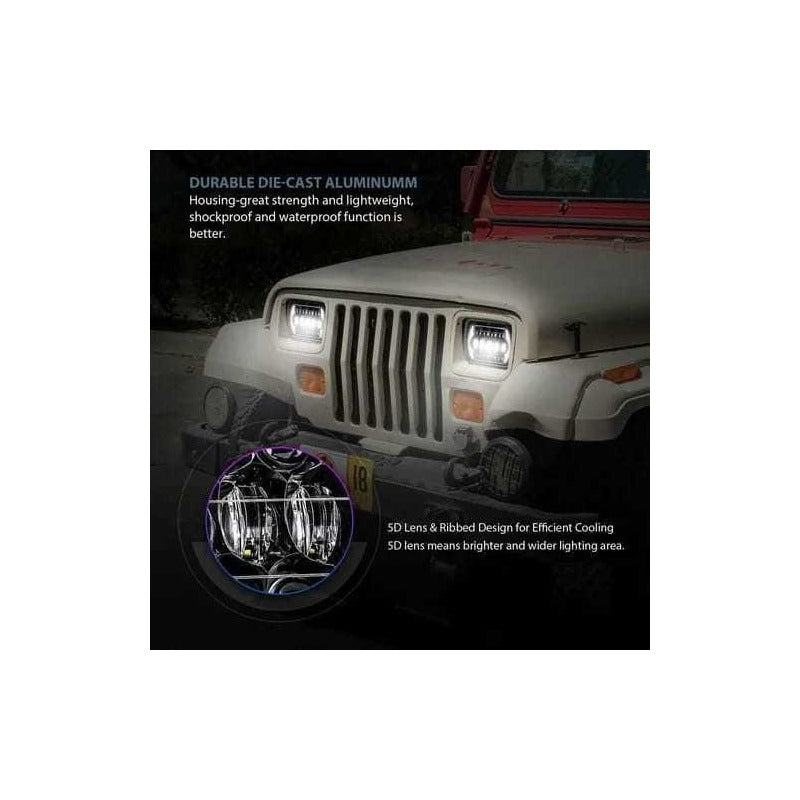 Foco Led Óptico 7x6 Intermitente 5x7 Embutido X2 Par Ah/r&c