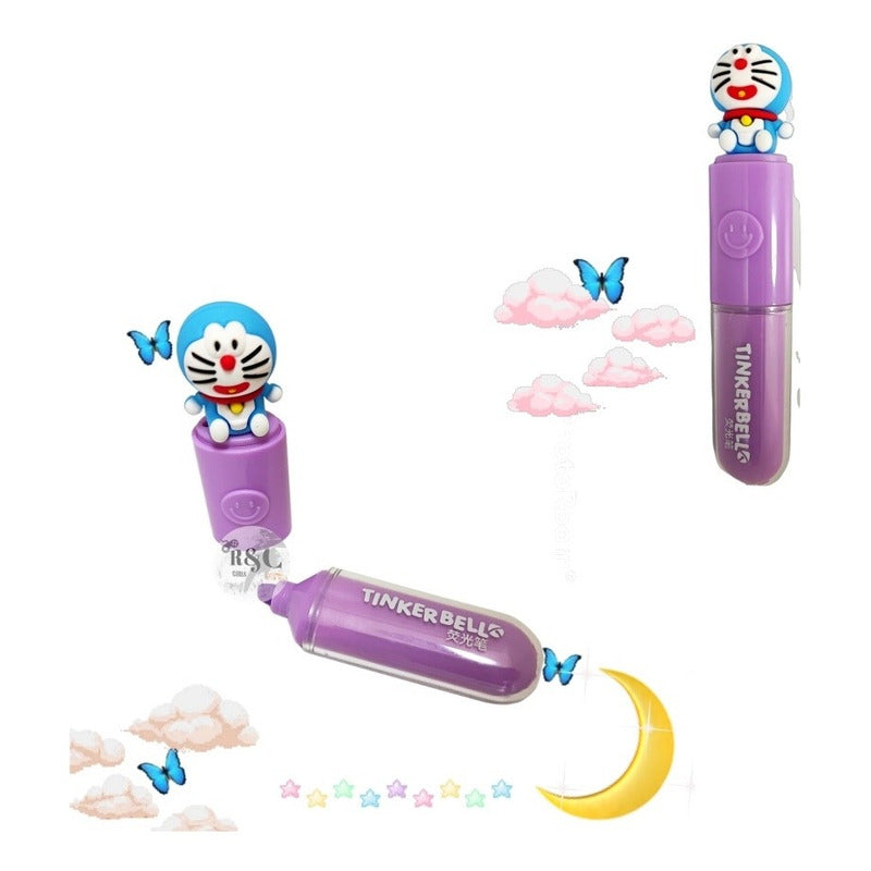 Pack X6 Destacadores Doraemon Resaltadores Gato Cute /ryc