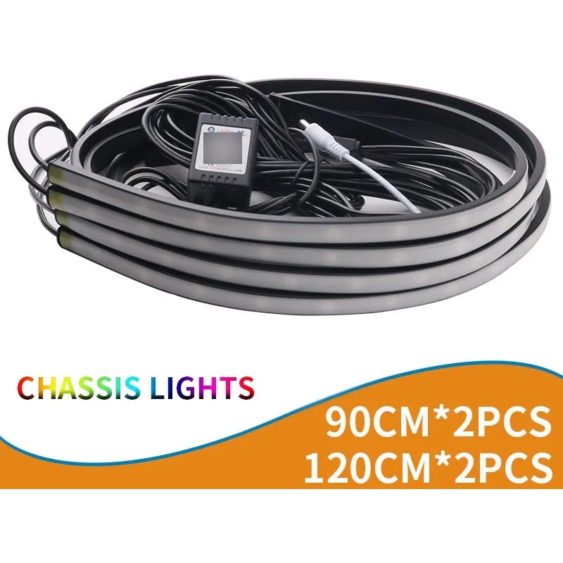 Kit De Luces De Chasis Exterior Rgb Tuning Luz Piso + Contro