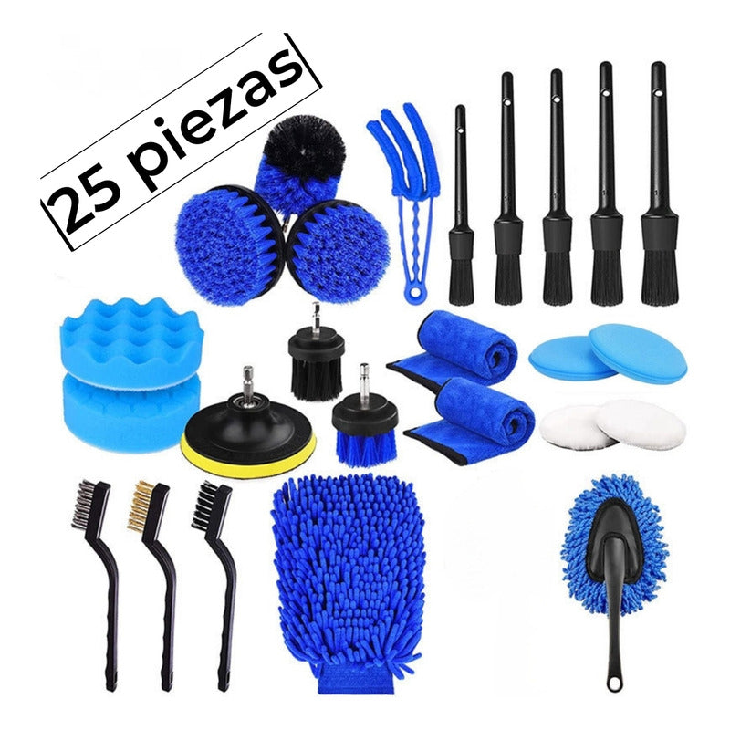 Kit Pulido 25 Piezas Auto Limpieza Tapiz Pads Para Taladro