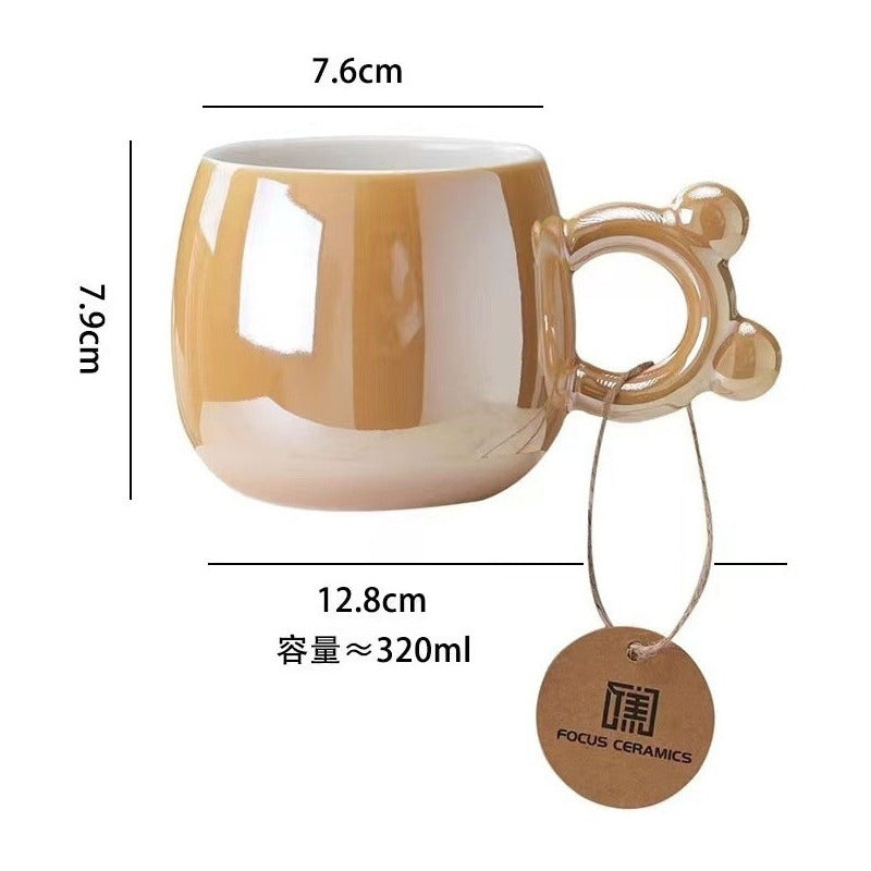 Taza Efecto Espejo Con Mango Orejitas De Oso Mug Tazón/ryc